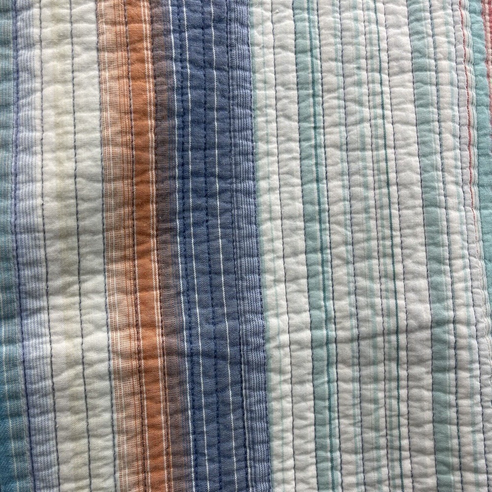 Martha Stewart 2 PC Pillow Sham + 1 Euro Hello Sunshine Blue Yarn-Dye, Standard - Picture 7 of 11